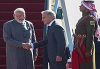 Prime Minister arrives in Jordan, receives warm reception